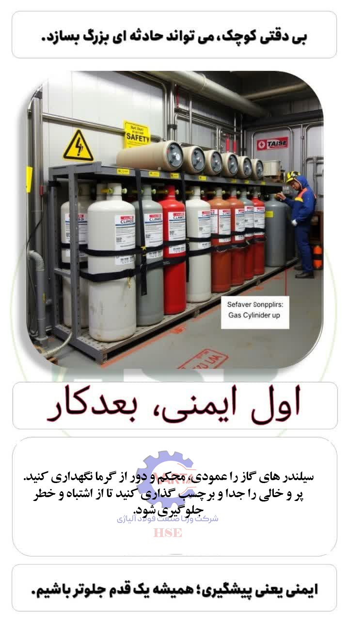 آغاز ایمن- نگهداری ایمن از سیلندر های گاز 
